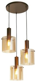 Lustra moderna cu 3 pendule Sweden moca, chihlimbar