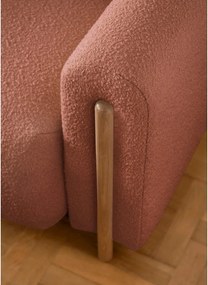 Canapea teracotă extensibilă/cu spațiu de depozitare cu tapițerie din țesătură bouclé 244 cm Arcadova – ELTAP