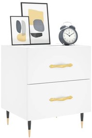 Noptiere, 2 buc., alb, 40x35x47,5 cm, lemn compozit