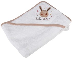 Prosop cu glugă pentru copii alb din bumbac 75x75 cm Forest – Bébé Douceur