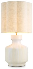 Veioza, Lampa de masa LUX, Ceramica, Alb, Lorena