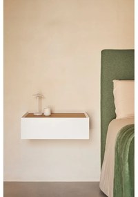 Noptieră albă suspendată cu blat cu aspect de lemn de stejar Arista – Teulat