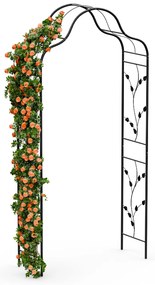 FloraBelle Cupola arcadă roz, modele decorative cu frunze, rezistentă la intemperii, suport pentru plante cățărătoare