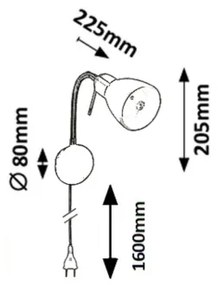 Rabalux 6300 - Corp de iluminat perete SOMA 1xE14/40W/230V