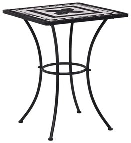 Set de bistro mozaic, 3 piese, negru  alb, placa ceramica