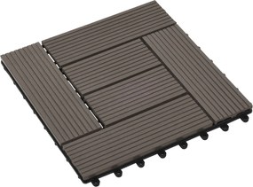 vidaXL Plăci pentru Deck 11 pcs Maro închis 30 x 30 cm Lemn compozit