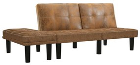 284761 vidaXL Canapea cu 2 locuri, maro, velur ecologic