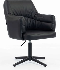 HR840CROSS Scaun Negru Piele Ecologica cu Bază Neagră