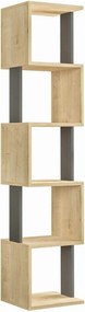 Biblioteca PIRI, stejar sonoma/gri antracit, PAL melaminat, 35x30x161