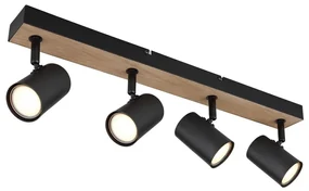 Spot ROBBY 4xGU10/35W/230V negru/maro Globo 57911-4BW