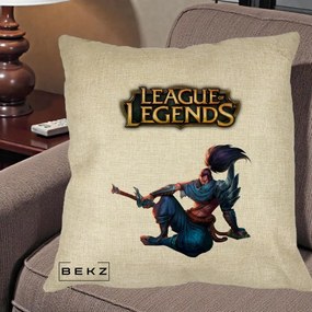 Perna Personalizata League of Legends Yasuo, 40x40 cm, Crem, Husa Detasabila, Perna Inclusa, BEKZ®