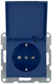 Priza simpla cu impamantare si capac, protectie copii, 16A, IP20, Ocean, Panasonic Karre Plus 55 Soft Touch
