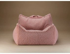 Fotoliu puf pentru copii roz cu tapițerie din țesătură bouclé Chair – Wigiwama