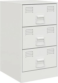 vidaXL Noptieră, alb, 34,5x39x62 cm, oțel