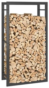 Suport pentru lemne de foc, negru mat, 50x28x94 cm otel