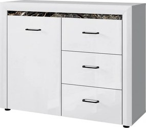 Comoda WHITEBLACK, alb/negru, PAL, 116x40x92 cm