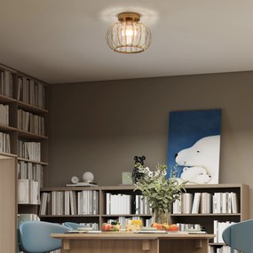 HOMCOM Plafonieră modernă, cristale, auriu, soclu E27, ideală pentru living și dormitor | Aosom Romania