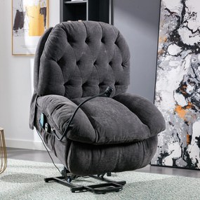 Fotoliu Relax Electric cu Suport pentru Telefon, Gri | Aosom Romania