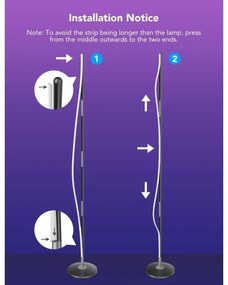 Govee - Lampă de podea LED RGBW reglabilă LITE MATTER LED/24W/230V Wi-Fi