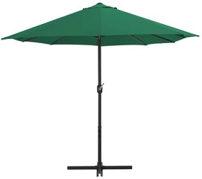 Umbrela de soare de exterior, stalp aluminiu, verde, 460x270 cm Lysegronn