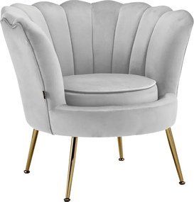 Fotoliu gri deschis cu tapițerie din catifea Kelsey – Støraa