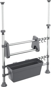 vidaXL Organizator de bucătărie reglabil, aluminiu