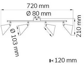 Spot Wofi 70108G GLORIA 4xE14/28W/230V