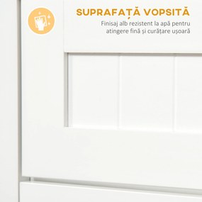 HOMCOM Dulap Bucătărie pentru Cuptor cu Microunde cu Sertar și Dulap 2 Uși Alb | Aosom Romania