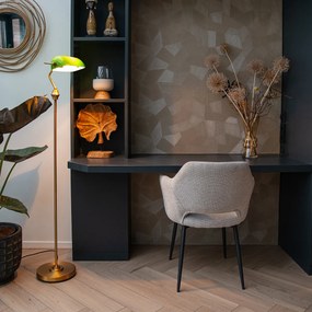 Lampă de podea clasică notar bronz cu sticlă verde - Banker