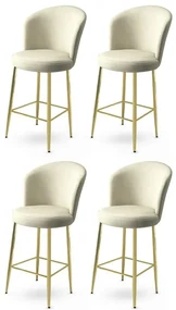 Set de scaune de bar Fora Cream and Gold, 4 buc., 4 buc