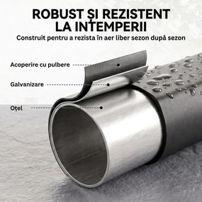 Outsunny Suport Lemne de Foc Interior și Exterior din Oțel Galvanizat cu Husă Oxford, 500 kg, 260x38x118 cm, Negru | Aosom Romania