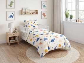 Cearsaf din bumbac pentru patut din copii DINOROO colorat 110x160 cm
