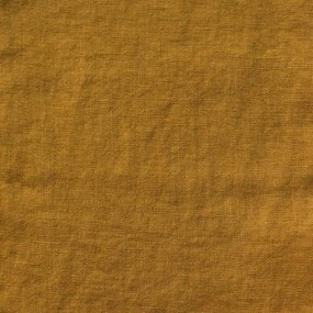 Draperie galben ocru-maro din in 140x330 cm Bronze – Linen Tales