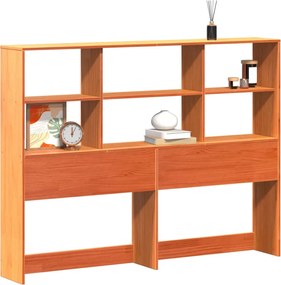 vidaXL Tăblie de pat cu depozitare maro ceruit, 160 cm, lemn masiv pin