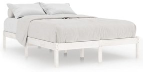 810038 vidaXL Cadru de pat, alb, 200x200 cm, lemn masiv de pin