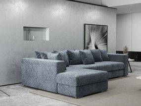 Colțar extensibil dumonde cu ladă de depozitare si sezut confortabil din spuma high-density, Gloria Euphoria Grafit 320x183 cm