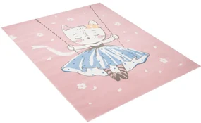 Covor pentru camera copiilor cu o pisică Lăţime: 80 cm | Lungime: 150 cm