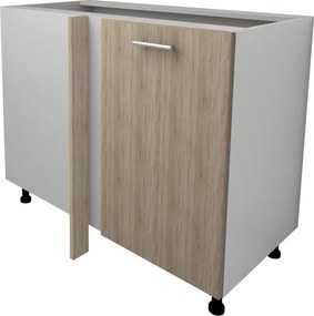 Corp Baza Colt Lecce, Stejar Sonoma/Alb, 98 x 50 x 80 cm