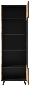 Corp depozitare Random W1 stejar wotan/negru - L60 x A40 x h182 cm