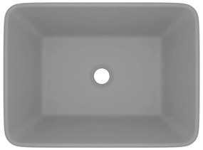 Chiuveta de baie lux, gri deschis mat, 41x30x12 cm, ceramica matte light grey