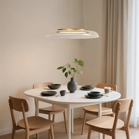 Lampă suspendată de design aurie și transparentă, cu reglare în 3 trepte - Scacrylic