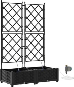 vidaXL Vază pentru Grădină 2 pcs Negru Oțel