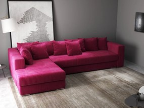 Colțar extensibil dumonde cu ladă de depozitare si sezut confortabil din spuma high-density, Gloria Zoom Red 320x183 cm
