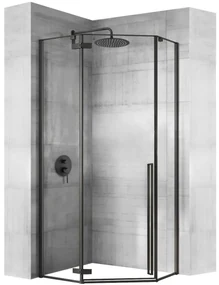 Cabina de dus Diamond negru mat 100x100 cm