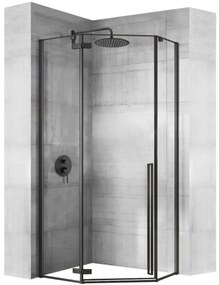 Cabina de dus Diamond negru mat 100x100 cm