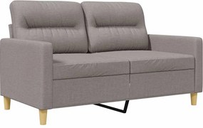 vidaXL Canapea cu 2 locuri, gri taupe, 120 cm, material textil