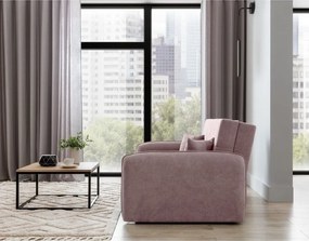 Canapea roz extensibilă/cu spațiu de depozitare cu tapițerie din chenille 155 cm Laine – ELTAP