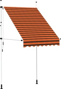 vidaXL Copertină retractabilă manual, portocaliu și maro, 150 cm