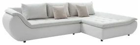 Set canapea, alb/gri deschis/roz pudră, ţesătură Soro dreapta, BRATO