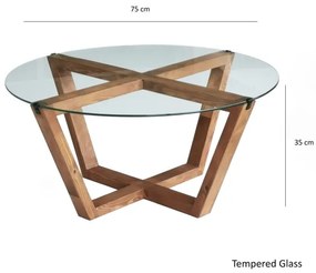 Măsuță de cafea LOTUS 35x75 cm maro/transparent